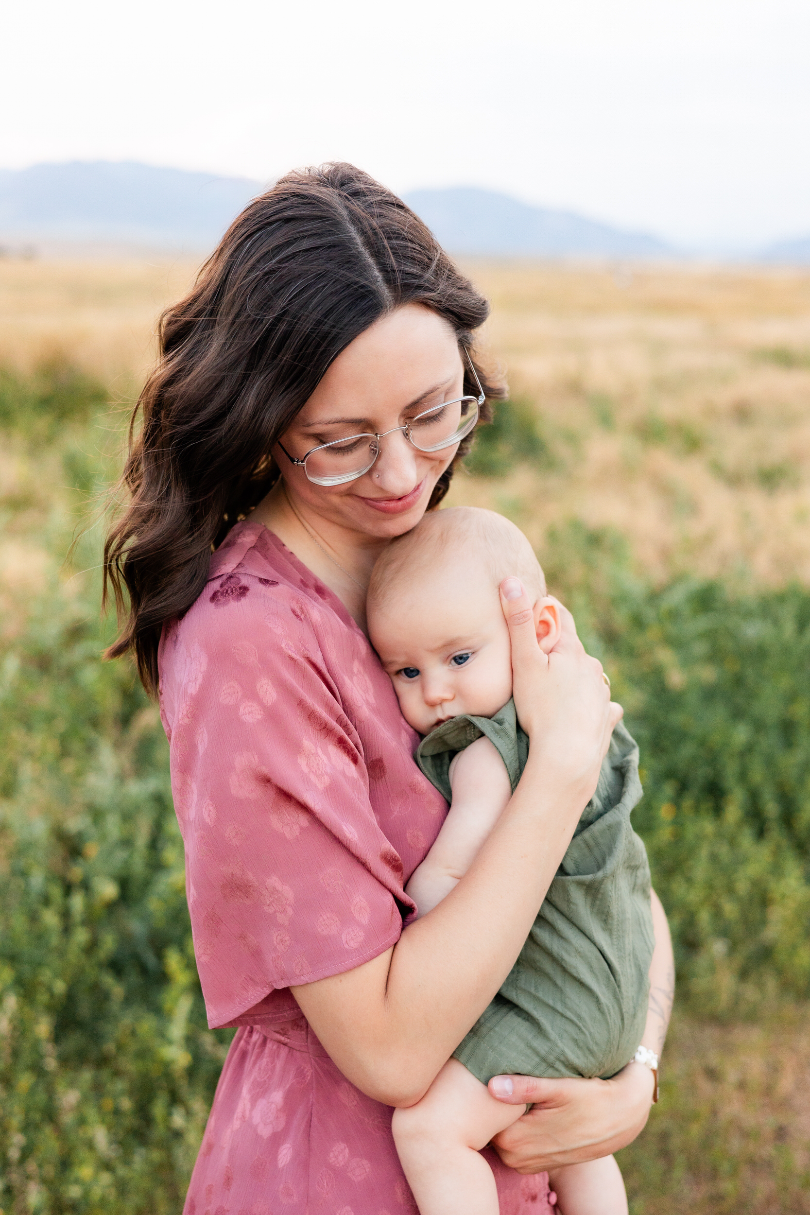 Mom holds baby boy